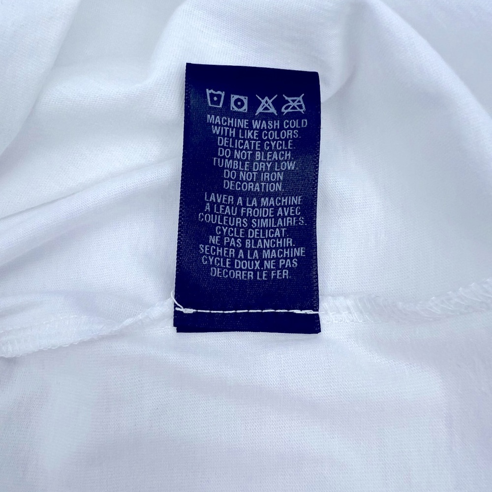 KARL LAGERFELD PARIS, WHITE TEE SHIRT, 100% COTTON, UNISEX, LARGE SIZE - Picture 14 of 16